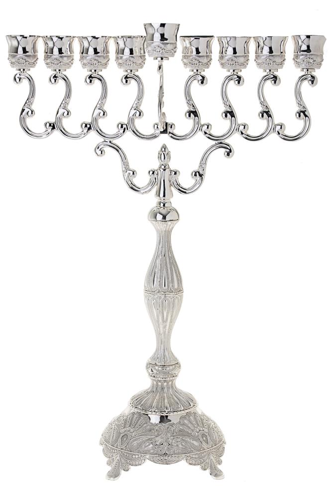 Silver Plated Filigree Menorah